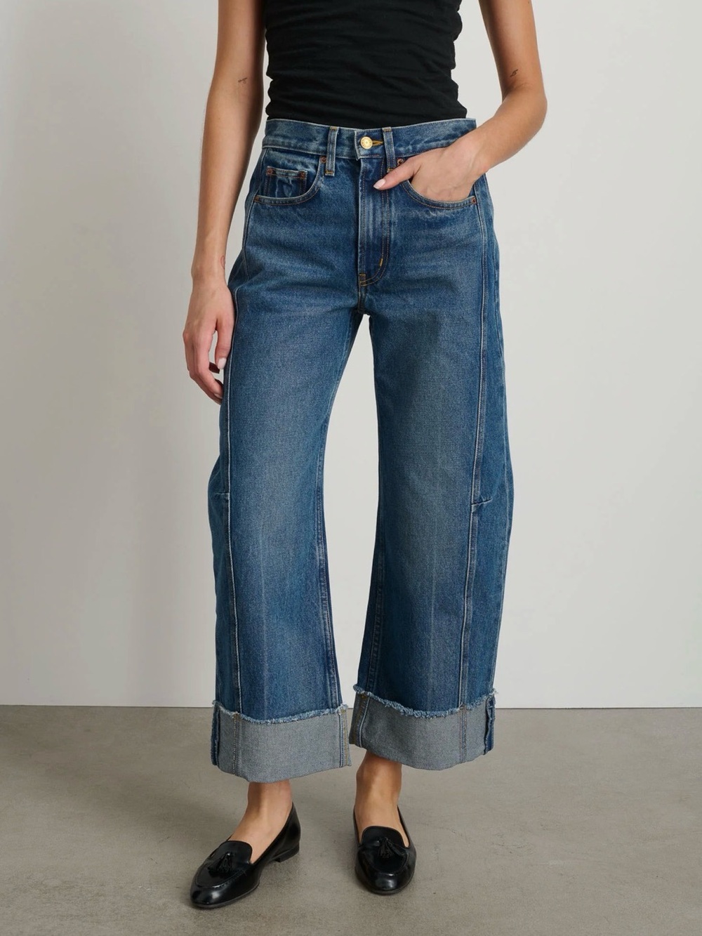 B SIDES Relaxed Cuffed Lasso Jean Vista Blue